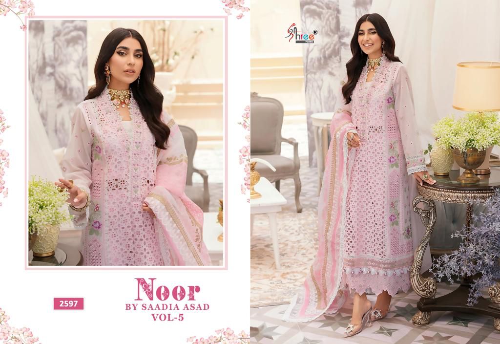 Saadia Asad Vol 5 By Shree Noor Pakistani Suits Catalog